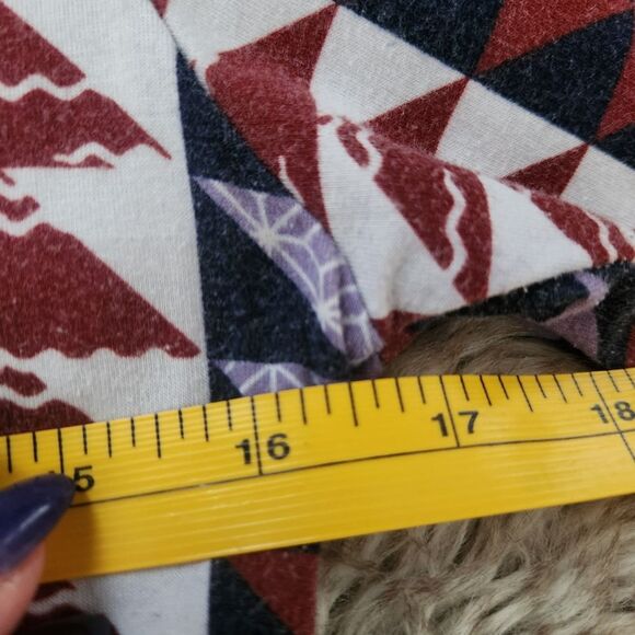 Lularoe Julia Stretchy Bodycon Midi Dress Purple and Red Geometric Print Small - Picture 6 of 7